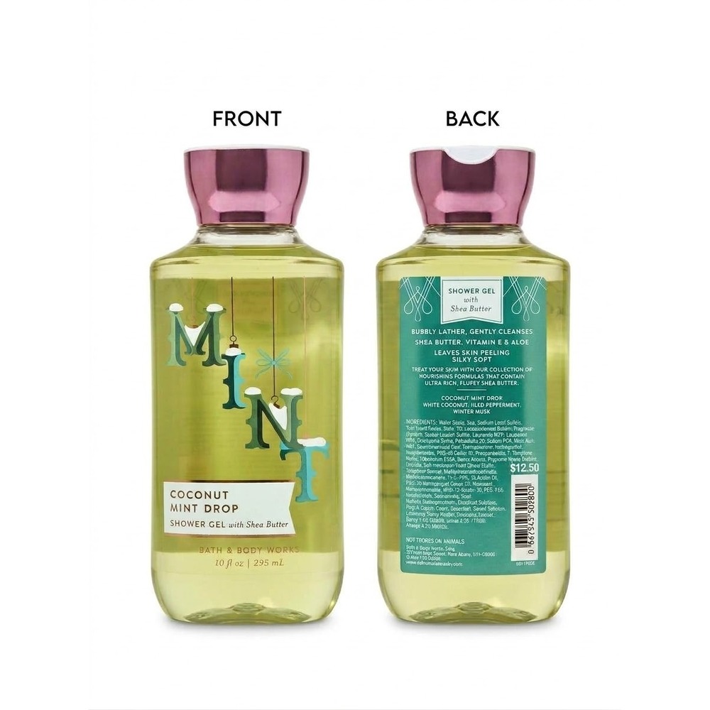 Bath & Body Works Coconut Mint Drop Holiday Shower Gel 10oz